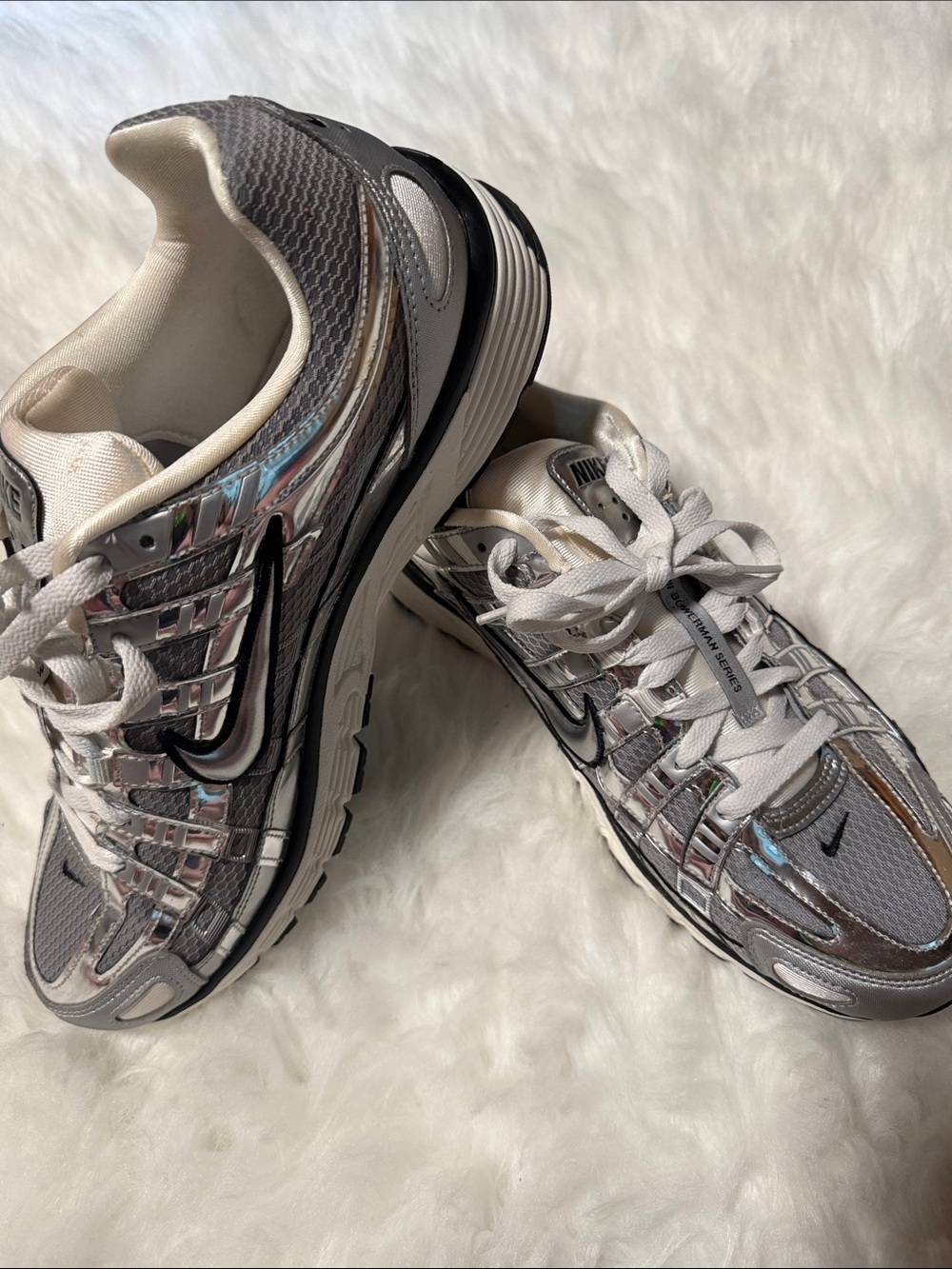 Nike Silver and Black Reflective P-6000 Sneakers